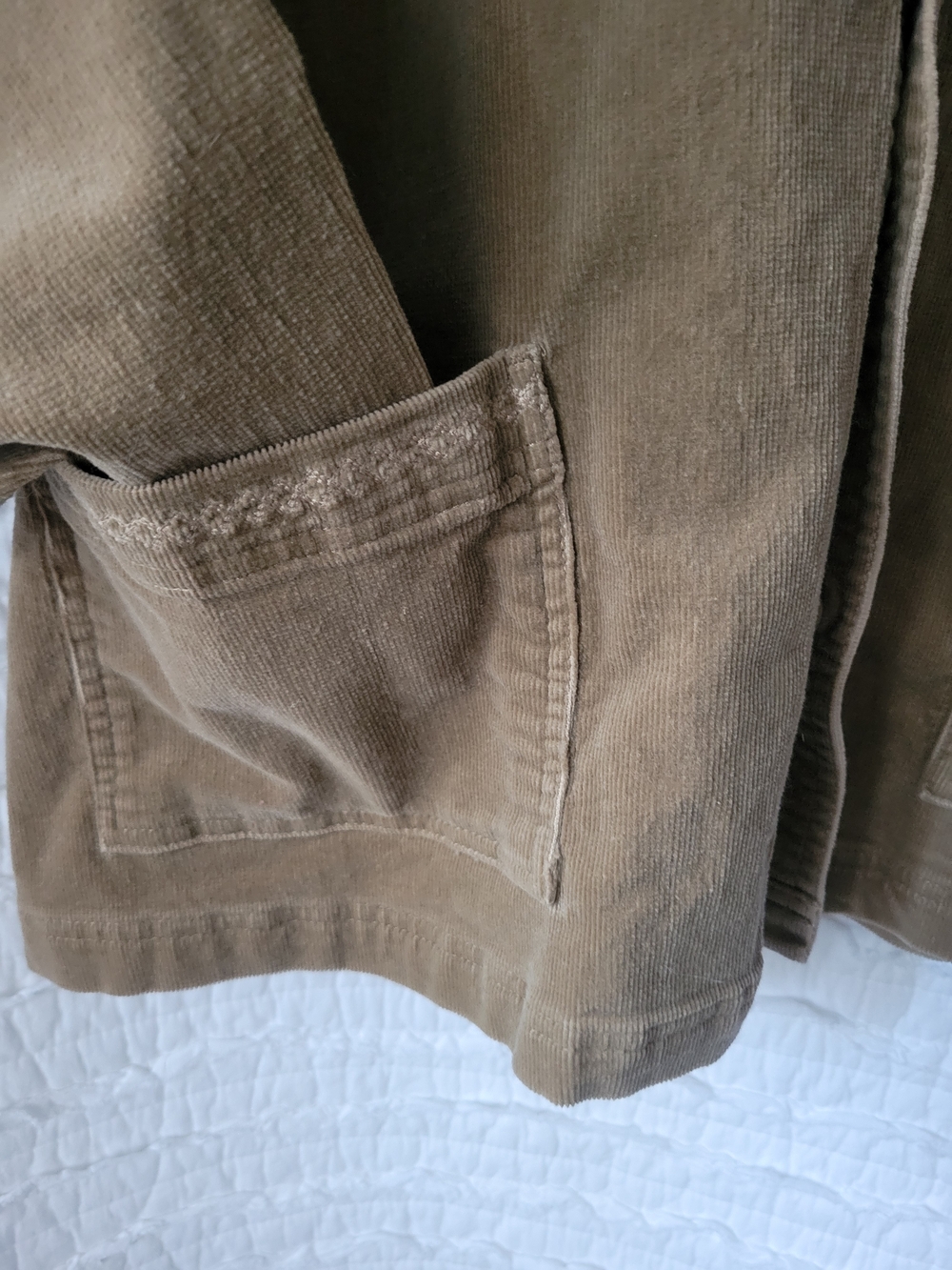 Vintage Denim&Co Tan Lightweight Collarless Shirt Jacket - Picture 7 of 12